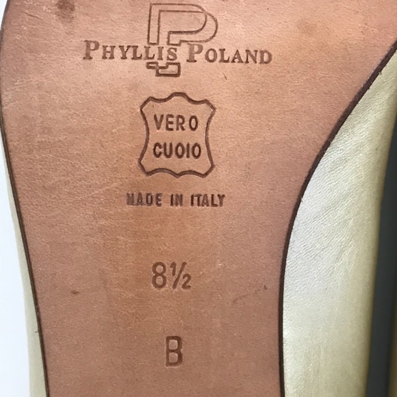 PHYLLIS POLAND Vintage Leather Heels Gold Pumps Gigi Women’s Size 8.5 - Picture 15 of 16